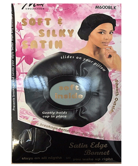 SOFT AND SILKY SATIN EDGE BONNET M600BLK 