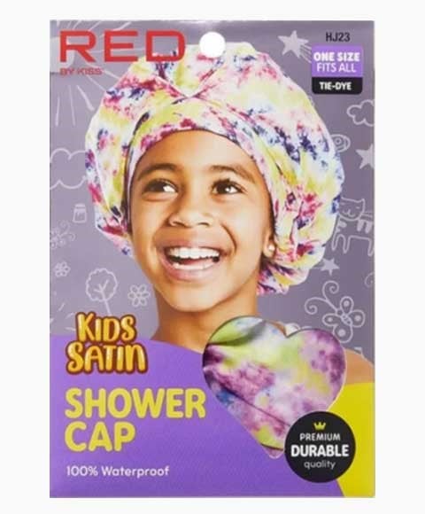 RED BY KISS KIDS SATIN SHOWER CAP TIE DYE HJ23 