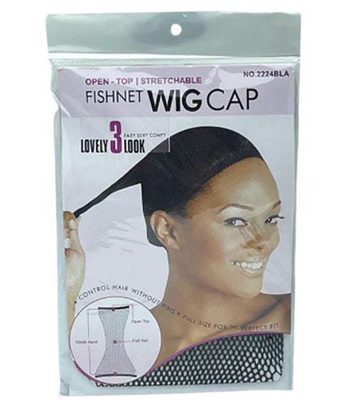 MAGIC COLLECTION STRETCHABLE FISH NET WIG CAP 2224BLA 