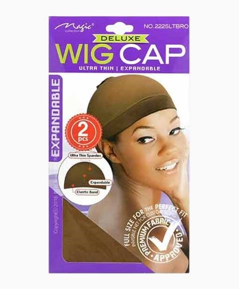 MAGIC COLLECTION DELUXE EXPANDABLE WIG CAP 2225LTBRO 