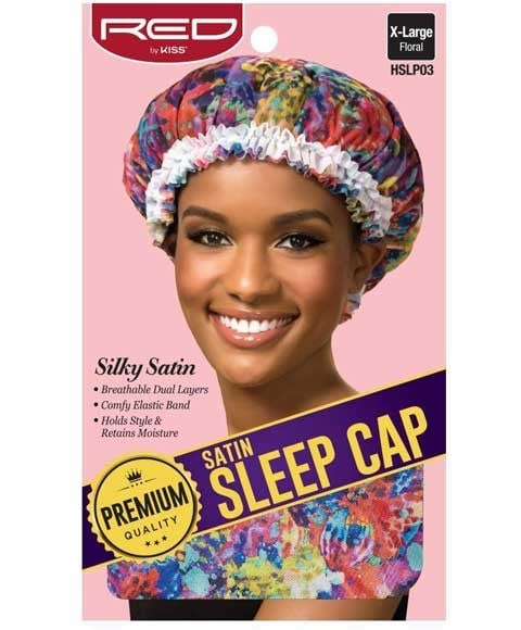 SATIN SLEEP CAP FLORAL HSLP03 