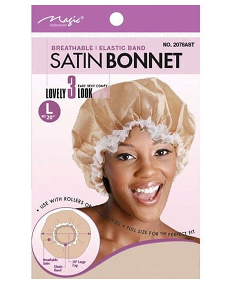 MAGIC COLLECTION BREATHABLE SATIN BONNET 2078AST 