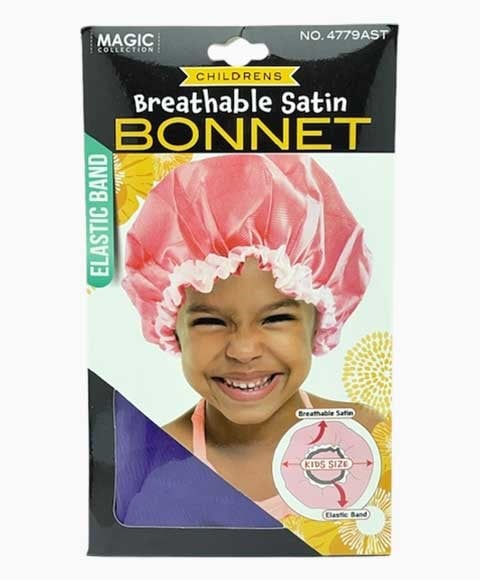 MAGIC COLLECTION CHILDRENS BREATHABLE SATIN BONNET 4779AST