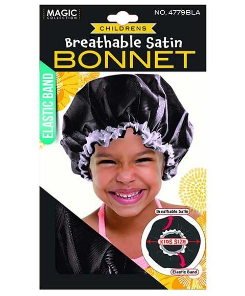 MAGIC COLLECTION CHILDRENS BREATHABLE SATIN BONNET 4779BLA