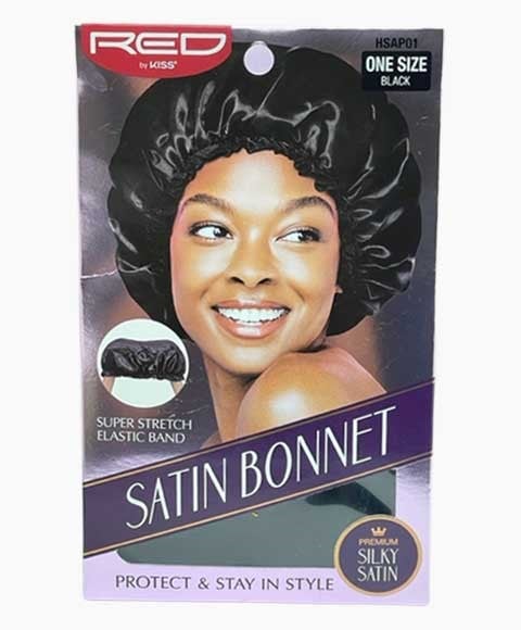 SILKY SATIN BONNET HSAP01 BLACK 