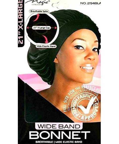MAGIC COLLECTION WIDE BAND BREATHABLE BONNET 2194BLA 