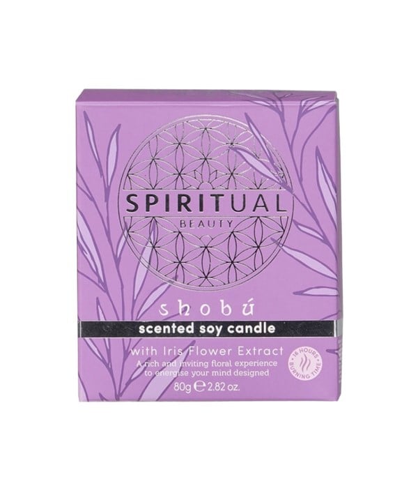 SPIRITUAL BEAUTY IRIS FLOWER EXTRACT SCENTED SOY CANDLE 