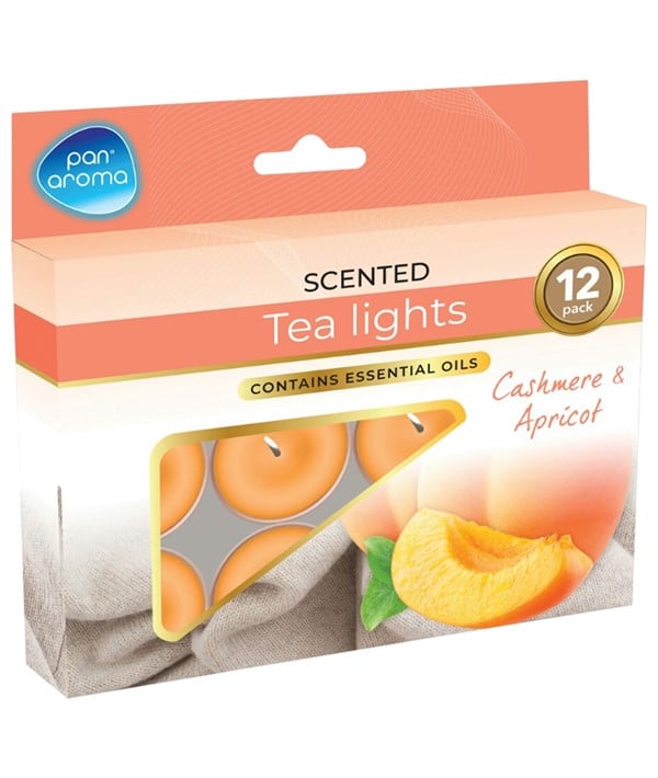 SCENTED TEA LIGHTS CASHMERE AND APRICOT 