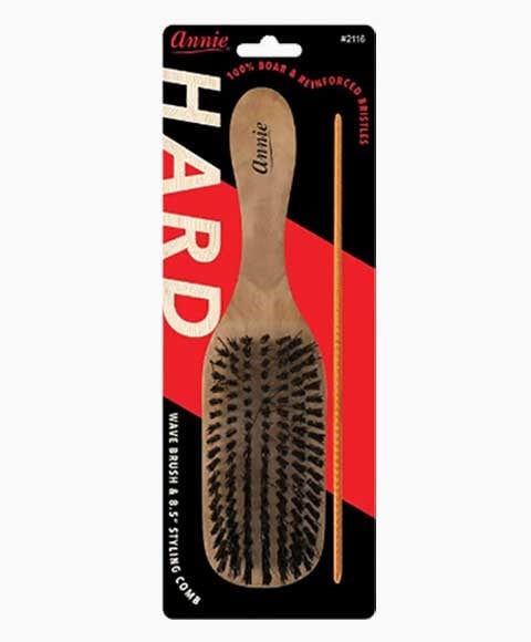 ANNIE HARD WAVE BRUSH WITH 8.5 STYLING COMB 2116 
