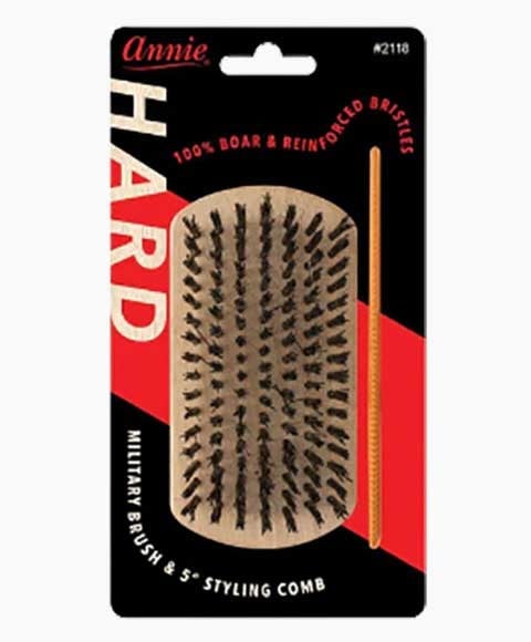 ANNIE HARD MILITARY BRUSH WITH 5 STYLING COMB 2118 