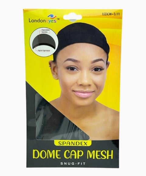 SPANDEX SNUG FIT MESH DOME CAP BLACK LEDCM 