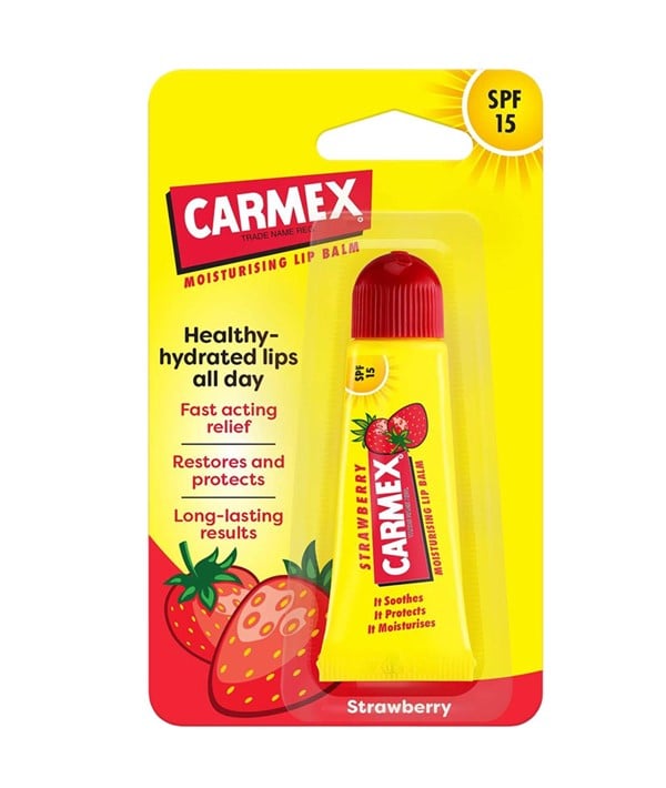 CARMEX MOISTURISING LIP BALM TUBE STRAWBERRY 