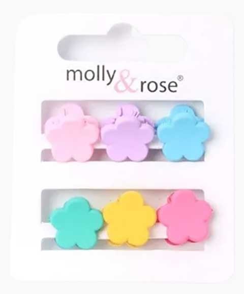 CARD OF 6 FLOWER MINI CLAMPS 8201 