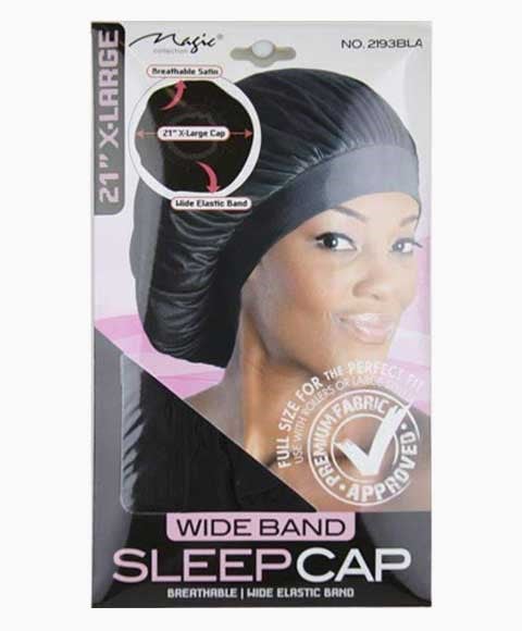MAGIC COLLECTION WIDE BAND SLEEP CAP 2193BLA 