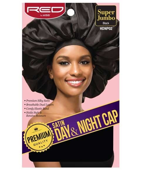 SATIN DAY AND NIGHT CAP BLACK HDNP02  