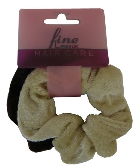 FINE LINESUK VELVET PONYTAIL SCRUNCHIES 6012 ASSORTED 