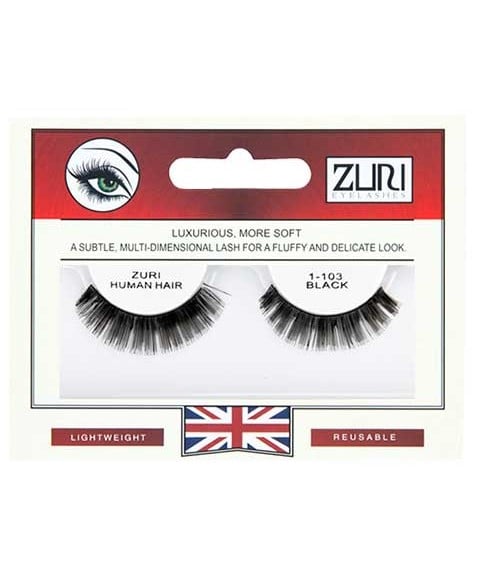 ZURI HUMAN HAIR EYELASHES 1 103 BLACK 