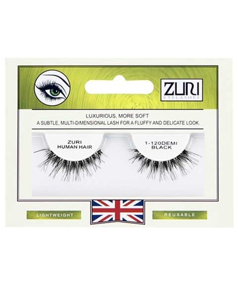ZURI HUMAN HAIR EYELASHES 1 120DEMI BLACK 