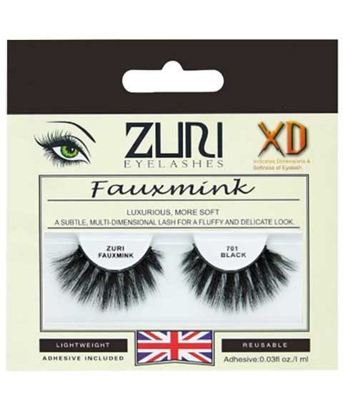 ZURI FAUXMINK EYELASHES 701 BLACK 
