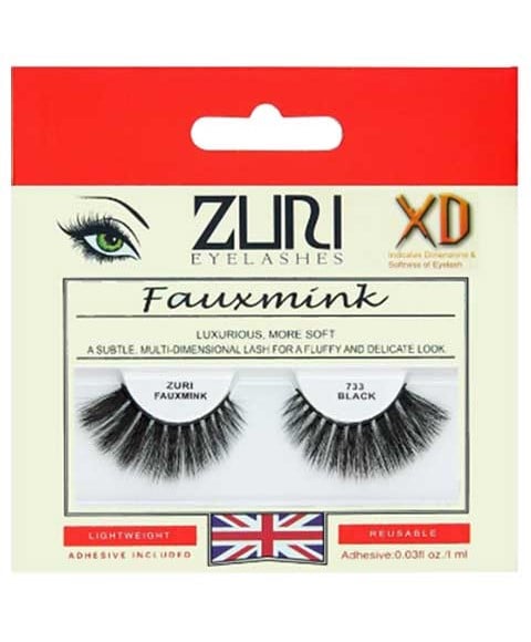 ZURI FAUXMINK EYELASHES 733 BLACK 