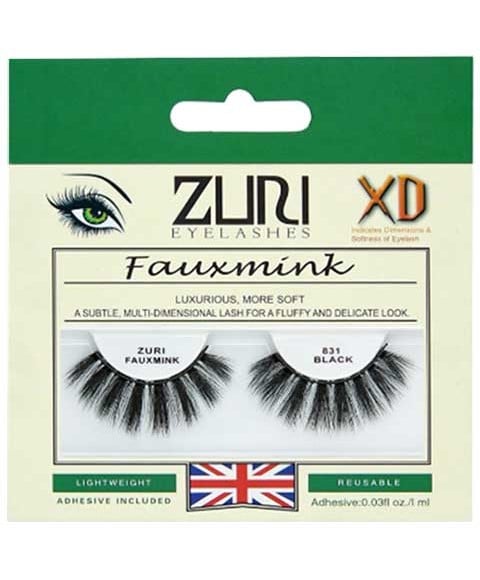 ZURI FAUXMINK EYELASHES 831 BLACK 