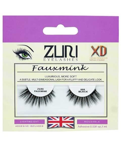 ZURI FAUXMINK EYELASHES 888 BLACK 