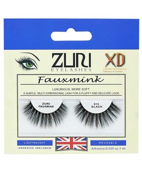 ZURI FAUXMINK EYELASHES 915 BLACK 