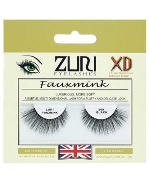 ZURI FAUXMINK EYELASHES 969 BLACK 