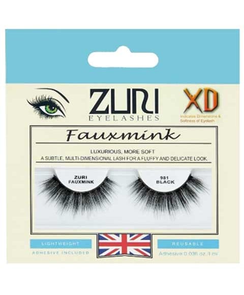 ZURI FAUXMINK EYELASHES 981 BLACK 