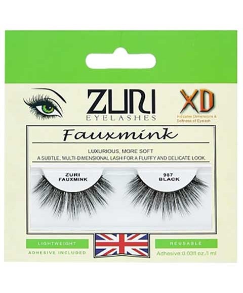 ZURI FAUXMINK EYELASHES 987 BLACK 