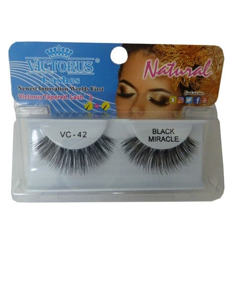 VICTORUS NATURAL TAPERED BLACK MIRACLE LASHES VC 0042 