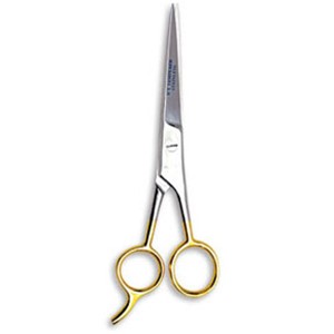 GOLD HANDLE BARBER SCISSORS WITH HOOK 33414 