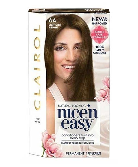 CLAIROL NICE N EASY PERMANENT COLORS 6A NATURAL LIGHT ASH