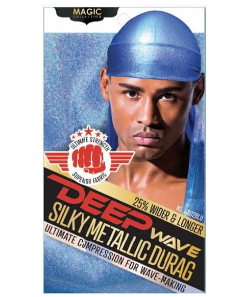 MAGIC COLLECTION DEEP WAVE SILKY METALLIC DURAG 4802BLU 