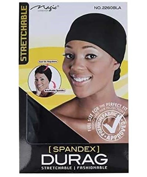 MAGIC COLLECTION STRETCHABLE SPANDEX DURAG 2260 BLACK 