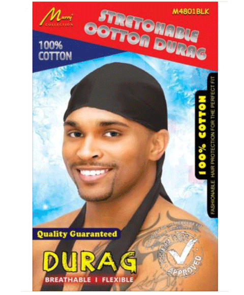 MURRY COLLECTION STRETCHABLE COTTON DURAG M4801BLK 