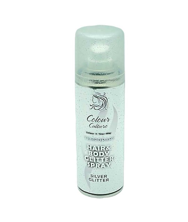 COLOUR CULTURE TEMPORARY HAIR COLOUR SILVER GLITTER SPRAY