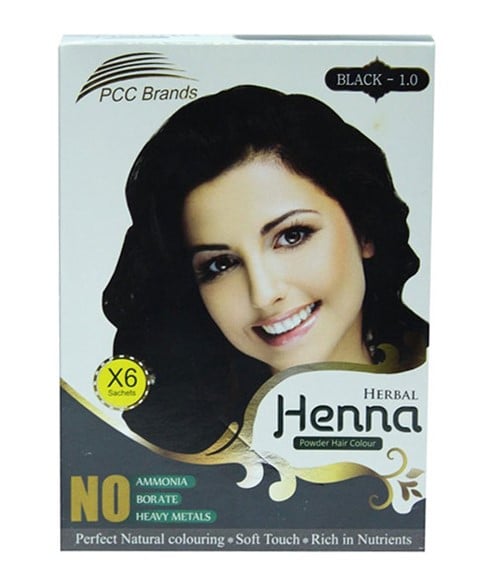 PCC BRANDS BLACK HERBAL HENNA POWDER HAIR COLOUR 