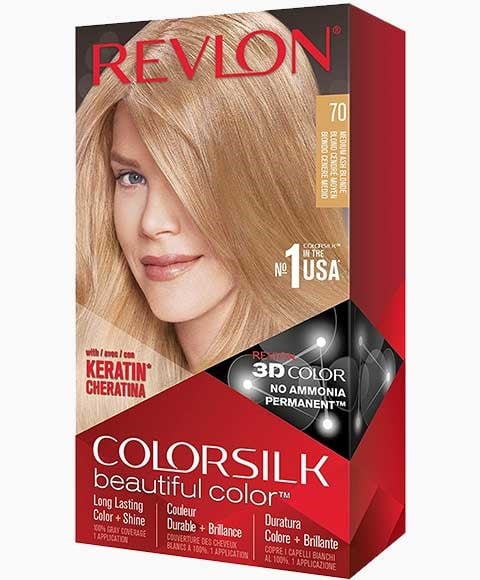 COLORSILK BEAUTIFUL COLOR PERMANENT HAIR COLOR 70 MEDIUM A