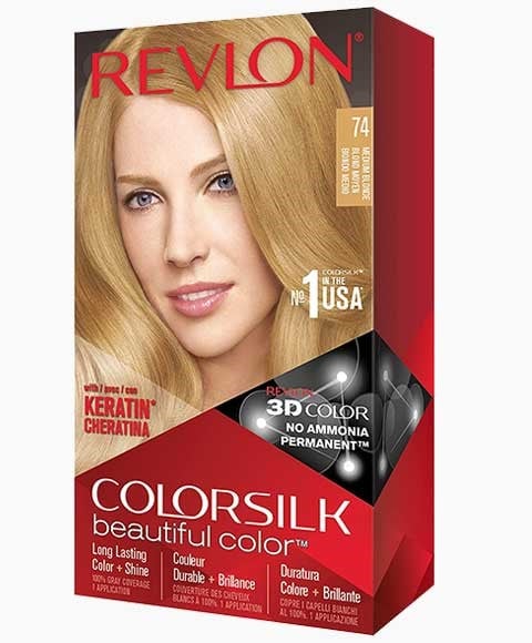 COLORSILK BEAUTIFUL COLOR PERMANENT HAIR COLOR 74 MEDIUM B
