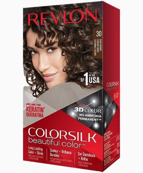 COLORSILK BEAUTIFUL COLOR PERMANENT HAIR COLOR 30 DARK BRO
