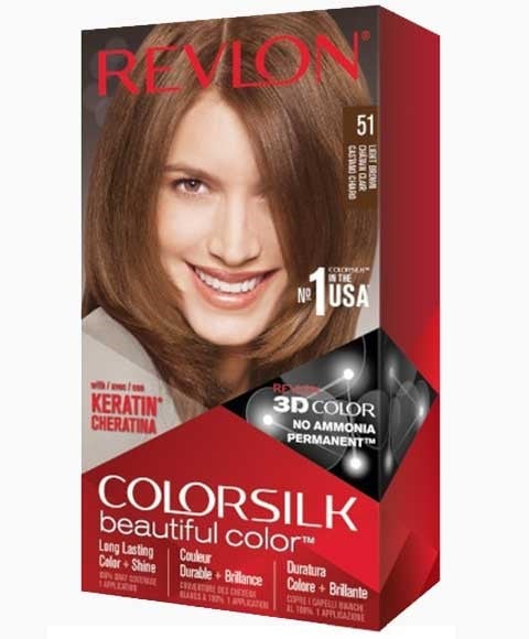COLORSILK BEAUTIFUL COLOR PERMANENT HAIR COLOR 51 LIGHT BR