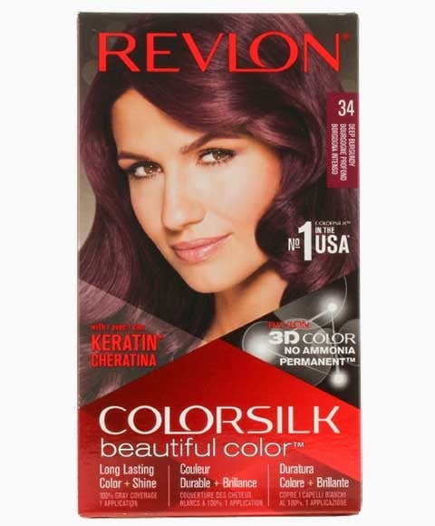 COLORSILK BEAUTIFUL COLOR PERMANENT HAIR COLOR 34 DEEP BUR