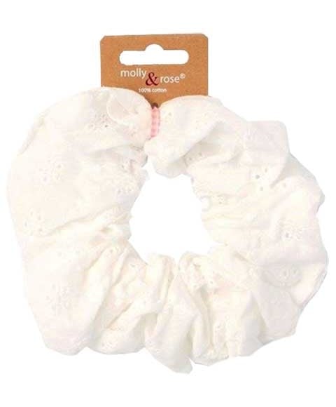 COTTON HAIR SCRUNCHIE WHITE 8153 V 