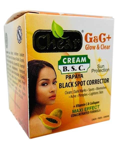 G AND C GLOW CLEAR PAPAYA BLACK SPOT CORRECTOR CREAM 