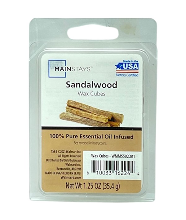 ESSENTIAL OIL INFUSED WAX MELT CUBES SANDALWOOD 