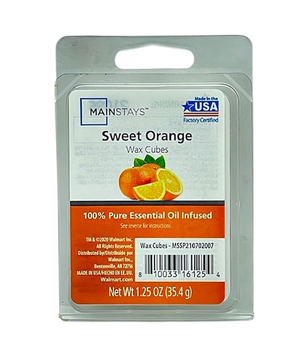 ESSENTIAL OIL INFUSED WAX MELT CUBES SWEET ORANGE 