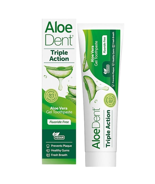 ALOEDENT TRIPLE ACTION FLUORIDE FREE TOOTHPASTE 