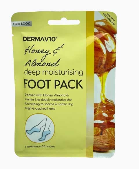 DERMAV10 HONEY AND ALMOND DEEP MOISTURISING FOOT PACK 