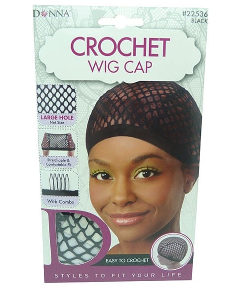 DONNA CROCHET WIG CAP 22536 BLACK 